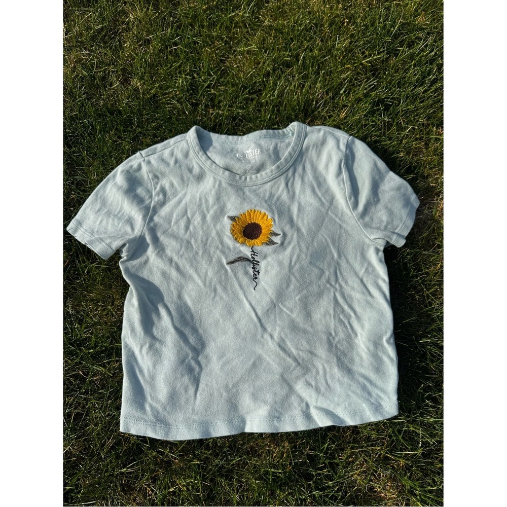 Hollister Sage Green Baby Sunflower Tee